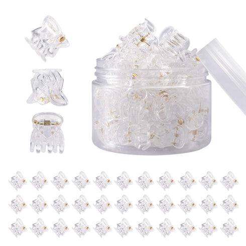 YOHAMA 36 PCS Clear Mini Hair Claw Clips, Great for Kids Adult Hairstyles, White Plastic Hair Clips, Strong Grip