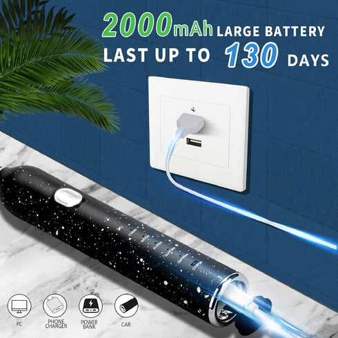 Renben 5 IPX7 3 Sonic Toothbrush for Adults, Electric Toothbrush with Cleaning Modes - Rechargeable Electric Toothbrush