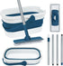 Collapsible Mop and Bucket Set with Scrub Mop and Brush, Tile Laminate