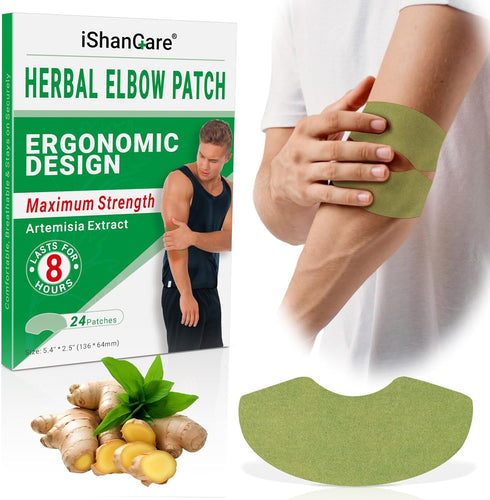 Elbow Pain Patches, 24 Count Extra Strength Heat Patches, 8 Hour Long Lasting Relief for Knee, Elbow, Back, Neck,