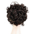 Rose Bud Chignon Hairpiece, Curly Bun Extensions Scrunchie Updo Synthetic Combs for Women, Medium Brown