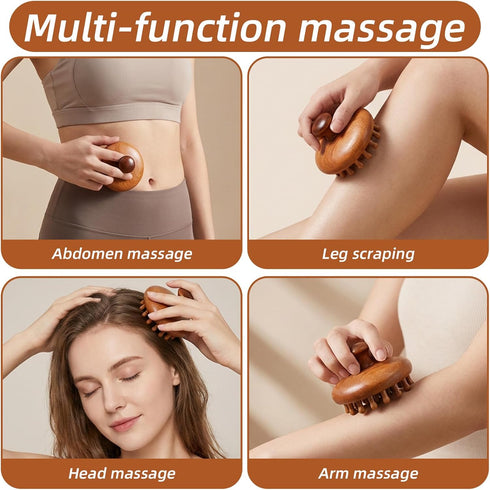 Sibba Wooden Scalp Massager Bamboo Brush Hair Massager Brush for Hair Growth Head Gua Sha Brushes, Portable Head