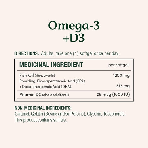 Omega-3 D3 1200mg D3 1000IU 90 Nature's Bounty + Fish Oil / Vitamin softgels