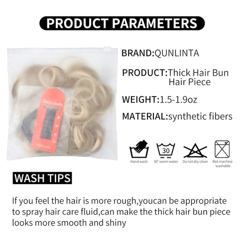 Messy Hair Bun Thick Updo Scrunchies - Ponytail Extension Hair Pieces for Women (Ash Blonde)