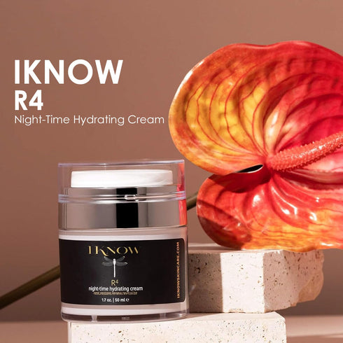 IKNOW R4 Night-Time Hydrating Cream, Hyaluronic Acid Restorative Night Cream, 1.7oz, for Renewing Night-Time Routine