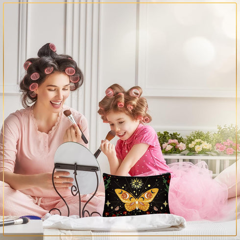 Kajaia 12 Pcs Butterfly Makeup Bag, Christmas Gifts for Women, Canvas Cosmetic Bag