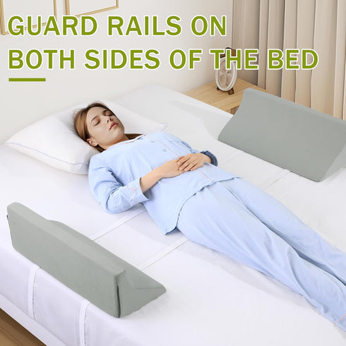 ROYALAY Adjustable Bed Divider for Co Sleeping Adults, Bed Rails with Adjustable Strap, Back Pillow for Sleeping, Foam