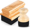 2 Pcs Cutting Board Oil Wax Applicator, Rectangular Circular Wooden Oil for Butcher Blocks