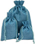 12-Pack Natural Burlap Gift Bags 5.5x7.75 (Teal Blue, Medium) with Drawstring for Party Favors or DIY Craft