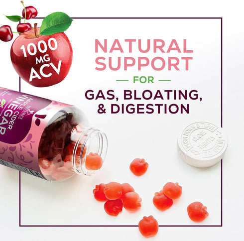 Vegan Apple Cider Vinegar Gummies | Max Strength 1000mg | Gelatin-Free, Vegan, Non-GMO, with Beet Root & B12