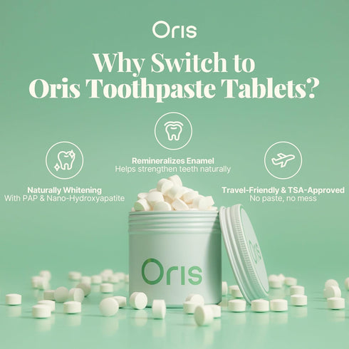 Oris Health 62ct Oris Natural Toothpaste Tablets - Hydroxyapatite Toothpaste Tablets for Enamel Remineralization