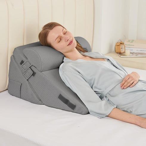 Sasttie Wedge Pillow Set for After Surgery, 2PCS Adjustable Bed Wedge Pillow