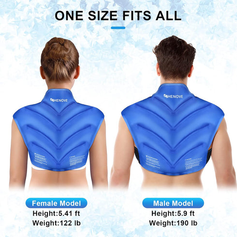Chenove Ice Pack for Shoulders, Upper Back Pain Relief Wrap, Neck and Shoulder Gel Pack, Reusable Cold Compression