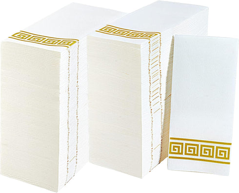 LITOPAK 200 Pack Paper Hand Towels for Bathroom - Guest Disposable Napkins for Kitchen, Wedding, Party, Dinner, Gold