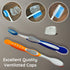 Value Set of 7 Medium Bristles Toothbrushes - Comfort Hold Soft Silicone, Non-Slip, Ergonomic with 4 Ventilated Covers
