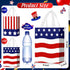 Locmeo 24 4th 8 4 10 Inch Pcs of July Patriotic Party Favor Bags with Handles Reusable Non Woven American Flag Goodie