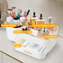 Makeup Organizer Countertop with Drawers 360 Rotating Makeup Brush Holder Large Capacity Skincare Organizer for Vanity Desk, All White