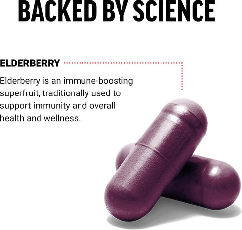 FORCE FACTOR Elderberry Capsules, Immunity and Antioxidants Supplement for Men and Women, 100 Vegetable Capsules