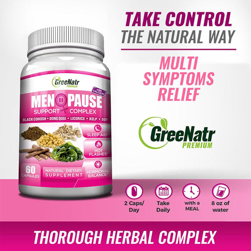 Menopause Supplements for Women - Perimenopause Support with Dong Quai & Black Cohosh, 60 Caps