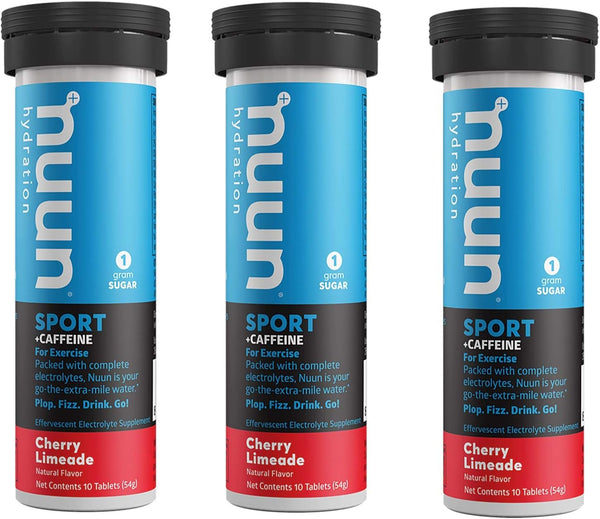 Nuun Energy: Cherry Limeade Electrolyte + Caffeine Tablets (3 Tubes of 10 Tabs)