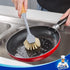Pack 2 MR.SIGA Dish Brush with Long Bamboo Handle Built-in Scraper, Scrub Brush for Pans, Pots, Kitchen Sink Cleaning