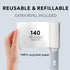 Flint Plus XL Retractable Lint Remover & Pet Hair Roller for Clothes, Refillable & Reusable Lint Roller with 140 Extra