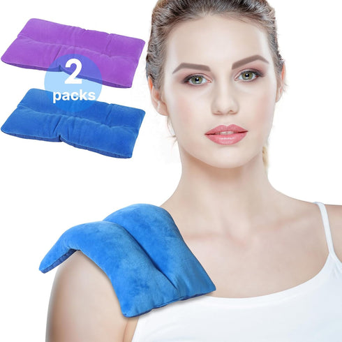 Atsuwell Microwave Heating Pad Set of 2, 6 x 11 Microwavable Heat Pad for Pain Relief, Moist Heat Pack