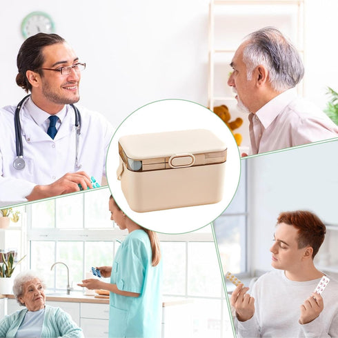 Naqqios Medicine Box Organizer Storage - Weekly Pill Dispenser, Portable Medicine Case | Medication Storage Box