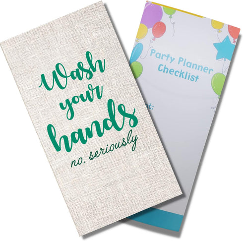 Jorina 32 Count 8.5"x 4.5" Etiquette Guest Towels Disposable Bathroom Paper Napkins (Wash Your Hands)