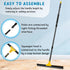 Floor Squeegee for Concrete and Tile Cleaning - 24'' Heavy Duty Rubber Scraper with 60'' Long Handle