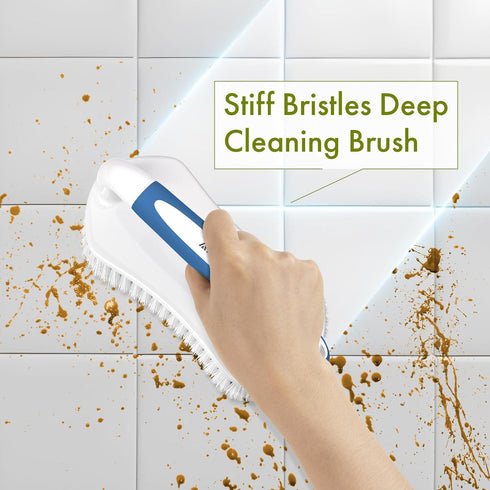Amazer Scrub Brush for Cleaning, Comfort Grip Shower Scrubber, Heavy Duty Cleaner Brush for Tub Sink Carpet Floor -