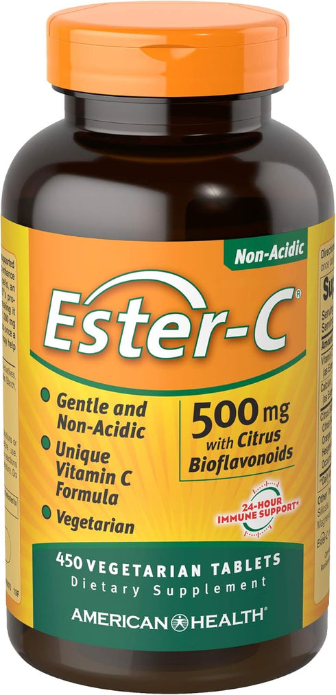 American Health Ester-C 500 mg with Citrus Bioflavonoids Vegetarian Tablets, 450 Count