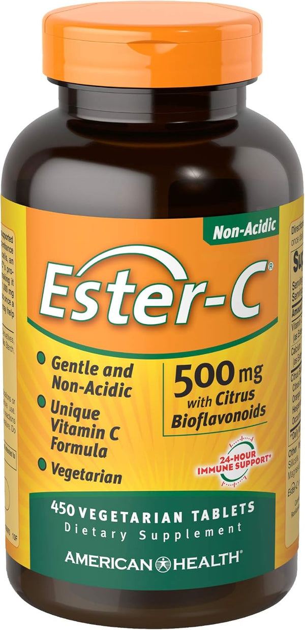 American Health Ester-C 500 mg with Citrus Bioflavonoids Vegetarian Tablets, 450 Count