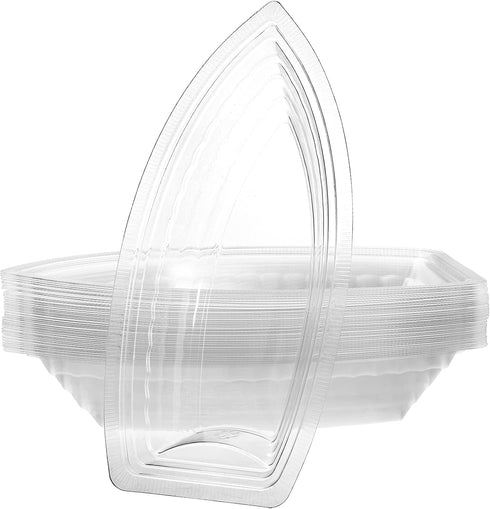 ZEAYEA 150 Pack 8 oz Banana Split Boat Plate, Disposable Plastic Food Boats for Ice Cream Sundae Serving