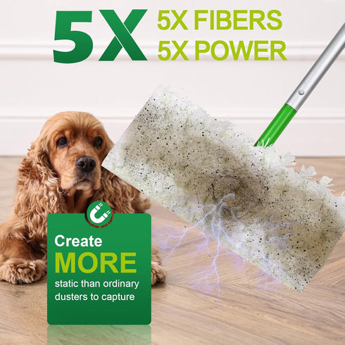 YHOVID (100) Heavy Duty Dry Sweeping Cloths Compatible with Sweeper Mop, Microfiber Duster Mop Pads Refills
