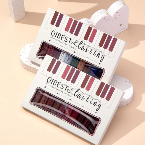 12Pcs Makeup Matte Lipstick Kit, Waterproof Long Lasting Velvety Liquid Lipstick, Gift Box Makeup Set