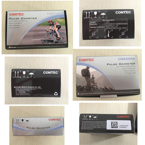 CONTEC CMS50NA Pulse Oximeter, Fingertip Blood Oxygen Saturation Monitor with SpO2 and PR Value Waveform, Grey