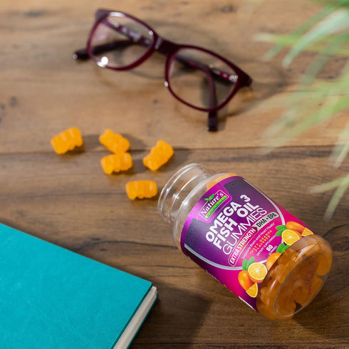 Omega 3 Fish Oil Gummies - 60 Gummies - Extra Strength for Joint, Heart & Brain Support - Orange Flavor