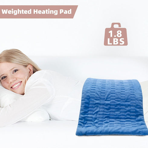YS1 Jade Stone Heating Pad for Back Pain Relief, Weighted with Auto-Off, 12 Heat Settings, 12” x 24”
