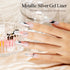 RARJSM Metallic Silver Gel Liner Nail Art, 3D Mirror Chrome Effect Gel Polish 8ml with Thin Brush for Home Salon DIY