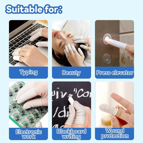 280PCS Small Finger Cots - Disposable Finger Gloves Rubber Protectors for Beauty Nail Art Tattoo Industrial (White)