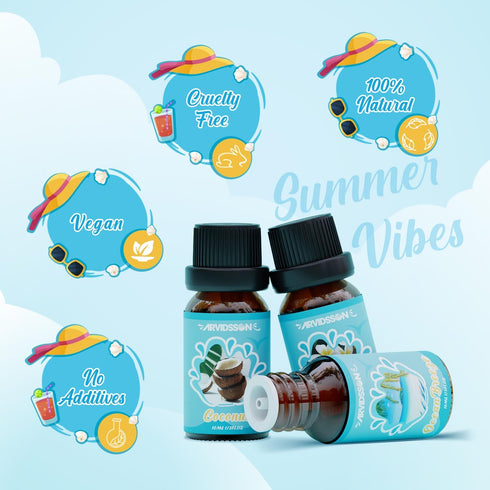 Summer Essential Oils Set - ARVIDSSON Tropical Fragrance Oil for Candle Making, Diffuser Scented Oil - Ocean Breeze