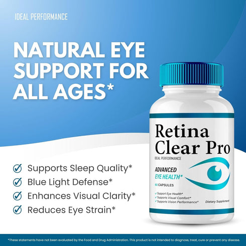 IDEAL PERFORMANCE (2 Pack) Retina Clear Eye Supplement - Retina Clear for Eyes Capsules - Maximum Strength, Advanced