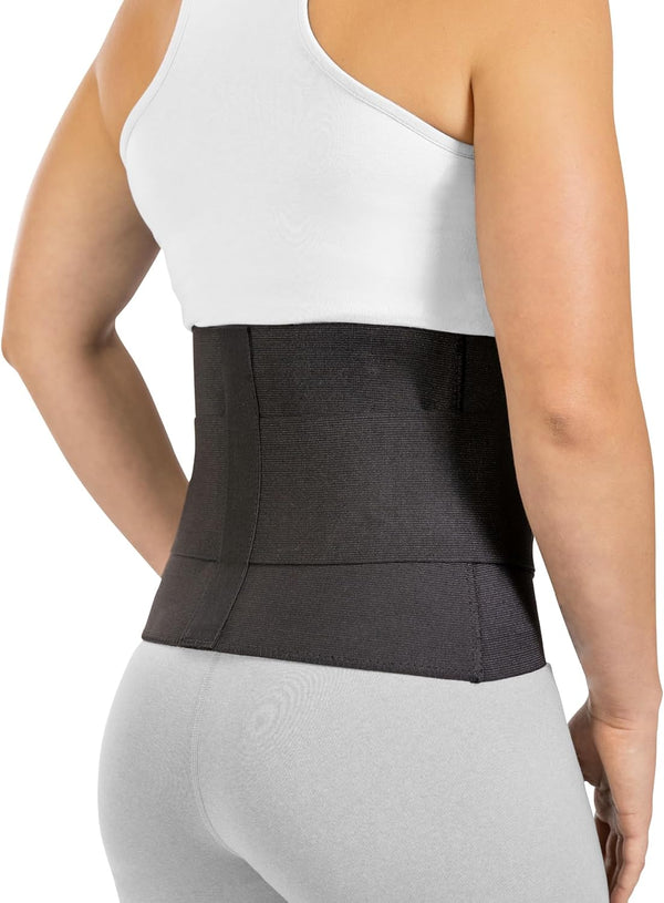BraceAbility Elastic Low Back Brace - Compression Support Belt for Sciatica, Herniated Disc, Workouts, XL