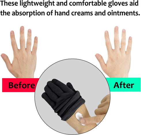 MIG4U Moisturizing Beauty Gloves Touch Screen Overnight Sleeping Glove for Men SPA, XL Black