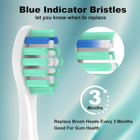 Replacement Toothbrush Heads for Philips Sonicare, Compatible with Electric Toothbrushes Handle, Snap-on System, Black,
