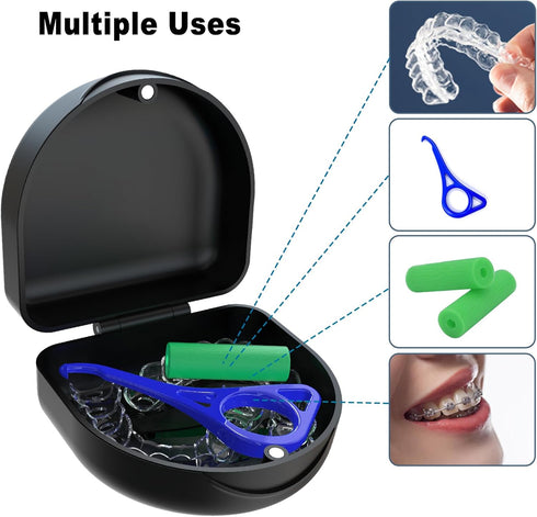 Retainer Case Denture Case: BVN Orthodontic Dental Case, Slim Braces Case, Mouth Guard Case, Denture Box, Teeth Aligner
