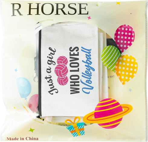 R HORSE 9Pcs Volleyball Makeup Bag, Inspirational Gifts for Women, Girl Volleyball Cosmetic Bag, Toiletry Pouch