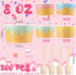 Ninehaoou 200 Pack 8 oz Frozen Paper Ice Cream Cups with Wooden Spoons, Disposable Dessert Bowls, Colorful Sundae Bar