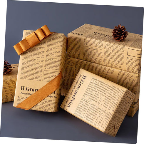 VERDANVERSE 20 Packaging Vintage Style Sunflower Newspaper Flower Bouquet Wrapping Paper, Sheets Old Newspaper Craft